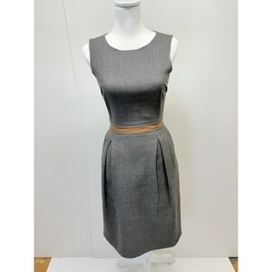D&G Dolce & Gabbana Womens Sleeveless Wool Inverted Pleat Dress Gray Size EUR 42